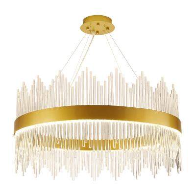 China Modern Rods Surround Krystal Crystal Chandelier Modern Design LED Glass Round Luxury To Wedding Banquet 80 Modern Indoor Lighting Bronze for sale