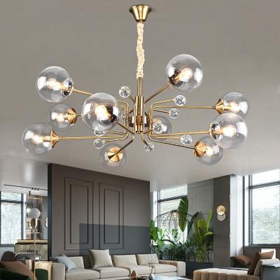 China Zhongshan Modern Factory Lamp Glass Hanging Nordic Led Chandeliers Lighting and Pendant Lights for Showroom Dining Lights for sale