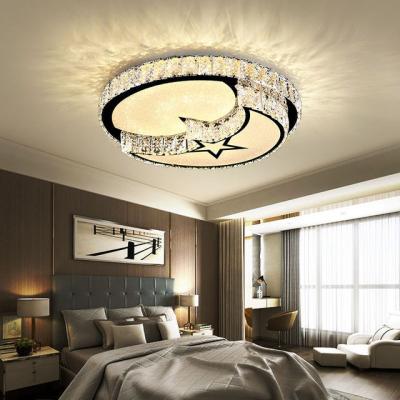 China Modern Minimalist Modern Led Round Ceiling Lamp Bedroom Room Study Crystal Lighting for sale