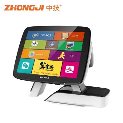 China Restaurant POS System Touch Desktop Cash Register , All In One Capacitive Touch Screen POS Terminal 15