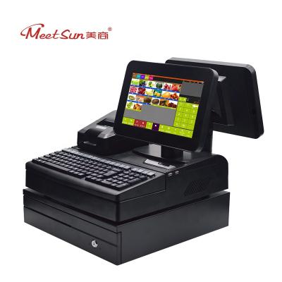 China Supermarket All In One PC POS With Cash Drawer, Thermal Printer, Barcode Scanner, Keyboard for sale