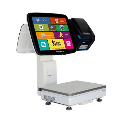 China NEW Restaurant 30kg POS System Electronic Digital Scales With Barcode Sticker Printer ZJ-CS3AD for sale