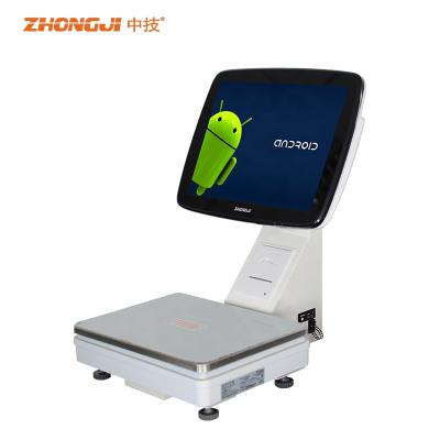 China Fruit Shop 15 Inch Android Touch Screen Capacitive Position Scale System 30kg Position Scale ZJ-AS15B for sale