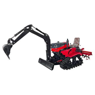 China Farms Small four-wheel drive diesel caterpillar rotary cultivator multi-functional micro-cultivator can sit on the arable machine for sale