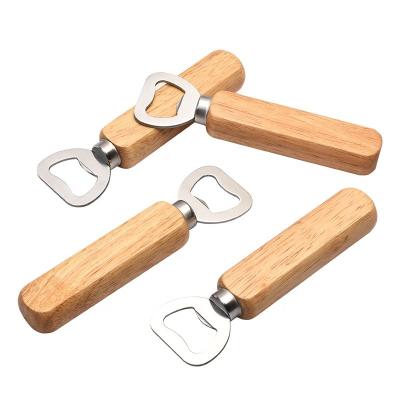 China Sustainable 2022 Custom Beer Bottle Opener Wooden Handle Wood Bottle Opener for sale