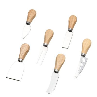 China Sustainable Best sale cheese knife stainless steel wood handle cheese knife set for sale