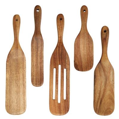 China Sustainable Wholesale custom teak wood spatula set amazon sells wooden cooking spatula for sale