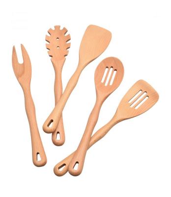 China Sustainable Processing customization wooden spoon set for kitchen tools spoon amazon hot sale whisk spatula for sale