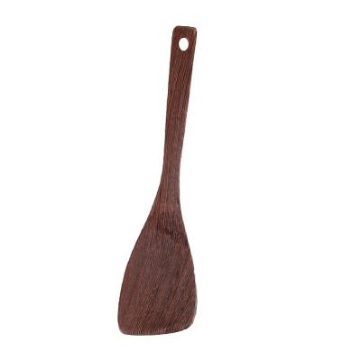 China Sustainable Non stick cookie spatula chicken wing wooden spatula long handle wood spatula 33cm for sale