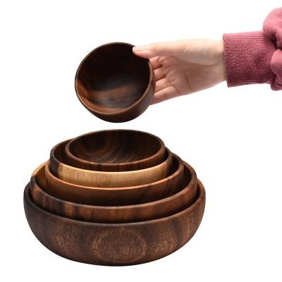 China Sustainable Whole Wooden Salad Set Acacia Wood Bowl Acacia Salad Bowl for sale