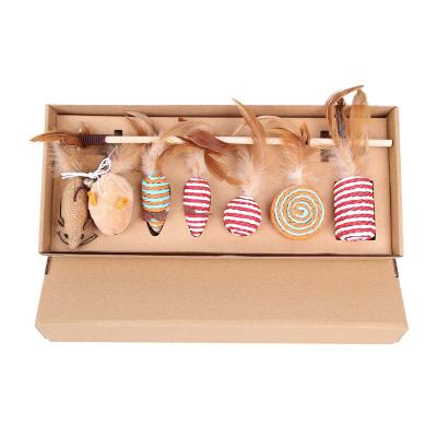 China Viable Cat Feather Toy Set With Work Area Cover Cat Toy Collection for sale