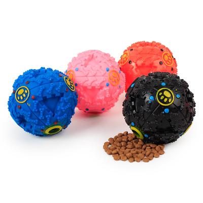 China Sustainable Pet Ball Toy Leak Food Chewing Dog Toys Dog Squeaky Ball for sale