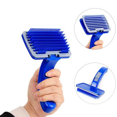 China Viable Blue Dog Comb Grooming Hair Removal Brush Cleaning Brush Pet for sale