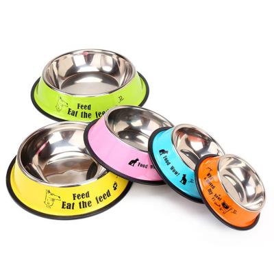 China Sustainable Dog Bowls Travel Colored Dog Bowls Stainless Steel for sale