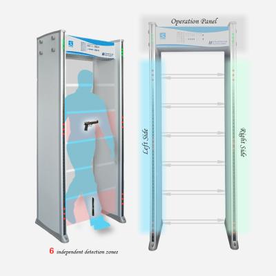 중국 Airport / Bus Station Factory Price Hot Sale Walk Through Metal Detector 6 Zones 판매용