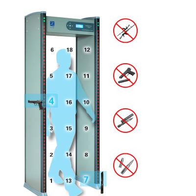 중국 High Quality Low False Positive Detection 18 Zones Waterproof LCD Walk Through Metal Detector XLD-E XLD-E Door 판매용