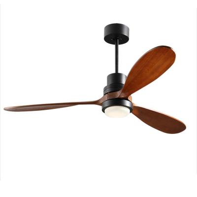 China Modern Blades Wood Ceiling Fan With Light Outside Creative Kinds Of 42/52 Inch 3 Gear Wood Ceiling Fan With Light for sale