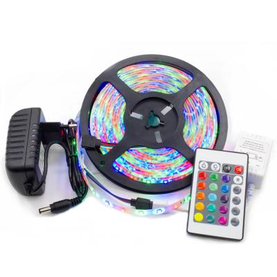 China LANDSCAPE RGB led strip 5m 300 led waterproof IP65 LED strip set 2835 24/44 key remote control led light strip 12v led strip light set 5m for sale