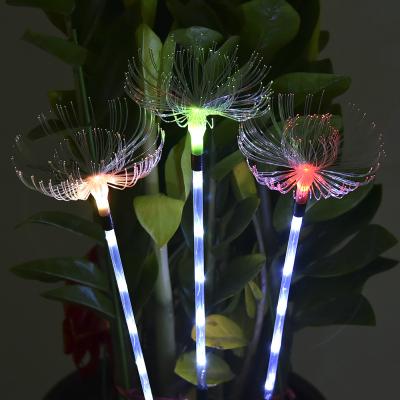 China Colorful LANDSCAPE Garden Fiberglass Solar Light Super Soft Material Led Lights Dandelion Solar PoweredOutdoor Lighting for sale