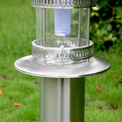 China Garden Stainless Steel Led Bollard Light Backyard Park Pathway Solar Powered Bollard Lamp Solar Powered Outdoor Garden Lamp for sale