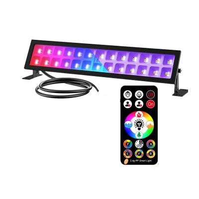 China IP66 Outdoor Fluorescent Body Paint Poster Blacklight 48W Party Stage Lighting UV LED Wall Washer RGB Light Bar With Plug And Switch for sale