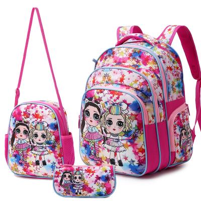 China Waterproof fashion 16 inch 3 pieces original school bag bolsos escolares design cartoon character 3D EVA set for kids for sale