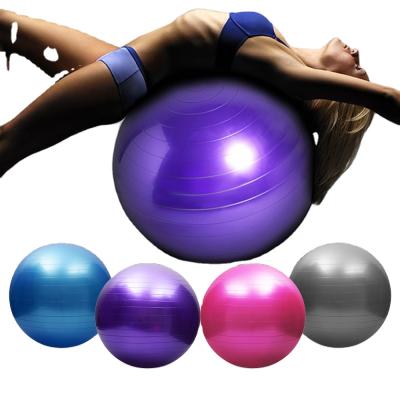 China Custom Anti-burst Yoga Ball Massage Balance PVC Chair Peanut Black Yoga Ball 65cm Anti Burst With Pump for sale