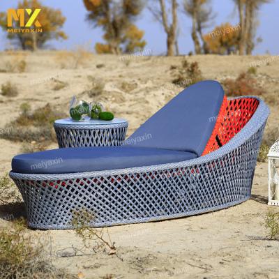 China New modern design simple outdoor leisure beach wicker sofa chair wicker woven rattan aluminum frame for hotel and villa for sale