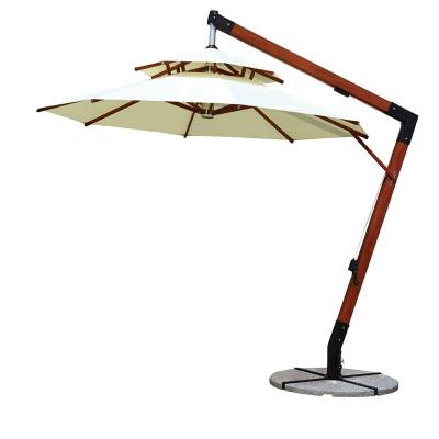 China Heavy Duty Wholesale Sunshade Canopy Double Umbrella Outdoor Patio Weather Garden Furniture For Villa And Park Yard for sale