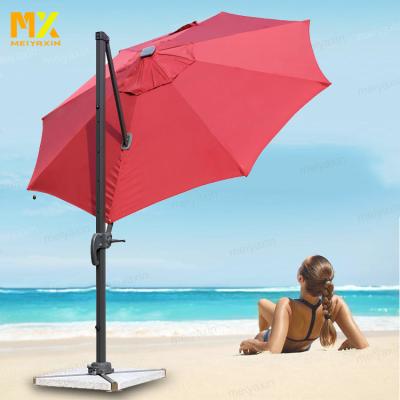 China Weather Resistant Waterproof Commercial Led Giant Outdoor Roman Garden Table Umbrella For Beach for sale