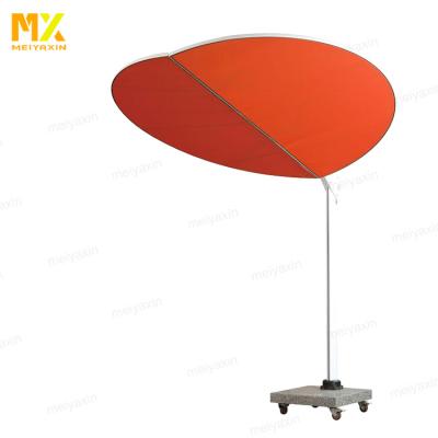 China Outdoor Market Promotional Logo Butterfly Shape Beach Umbrellas Custom Parasol Heavy Duty Windproof Weather Resistant For Cafe for sale