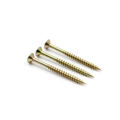 China Carbon Steel C1022 Galvanized DIN 7962 Yellow Galvanized Pozi Drive /white Chipboard Screw High Quality fm TIANJIN for sale