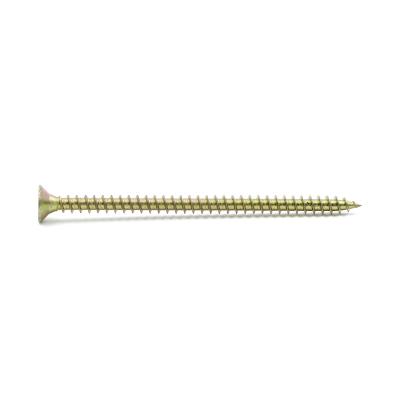 China Zinc Steel Yellow Double Countersunk Head DIN7505 POZI Drive Harden Chipboard Screw From TIANJIN FACTORY for sale