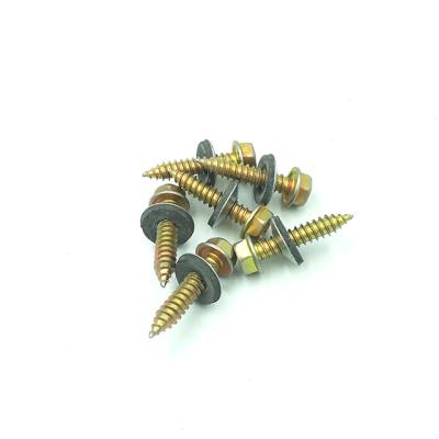 China C1022 6.3x30 Yellow Galvanized Hex Washer Head Self Tapping Screw for sale