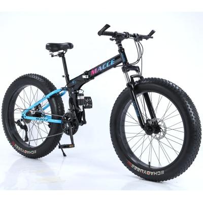 China China Supplier Steel Sports Bikes For Men 27.5 26 Inch Foldable Fat Tire MTB Bike High Carbon Steel 21speed MACCE Snow Beach Cycle for sale