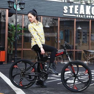 China New FashionBicycle Steel Sports China Cycles 21 Speed ​​26 Inch Foldable MTB Bike Alloy Shock Sport Bike Folding MACCE Mountain Bike Man for sale