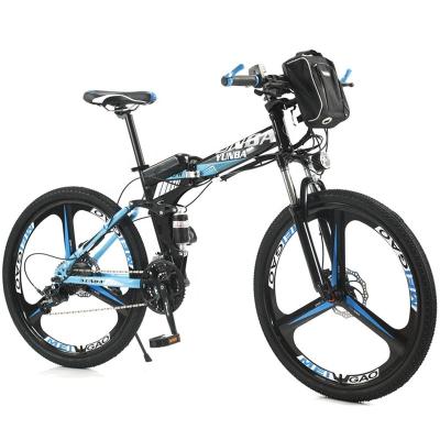 China Cheap Electric Folding Bike Steel 26 27.5 29 Inch Dual Suspension 1000W Electrica de bicicleta Hybrid Electric Cycling Bicycle Ebike for sale