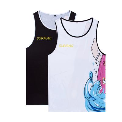 China Best Price Casual White Basic Men's Sports Casual Polyester Tank Top Vest Sublimation Printing Fitness Tank Tops For Adult for sale