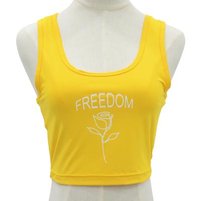 China Fashion Women Clothing Custom Anti-pilling Crop Tops Gym Sports Summer Yoga Tank Top Printing Logo Women Tank Tops for sale