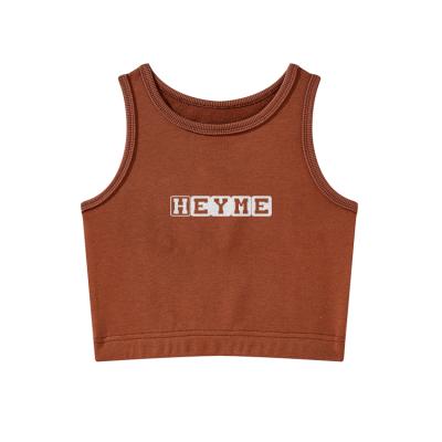 China Anti-pilling Crop Printing Terry Tank Top For Women Logo Top Vest Stylish Ladies Customization Tank for sale