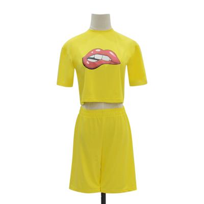 China Wholesale New Fashion Women Anti-pilling Sets Custom Two Piece Set Women Clothing T-shirt And Shorts 2 Piece Set Women for sale