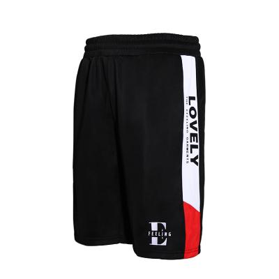 China Anti-wrinkle Mens Running Soccer Shorts Printed Athletic Black Shorts Fashion Embroidery Sports Shorts for sale