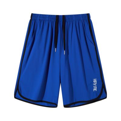 China Anti-Wrinkle Custom Shorts With Stripe On Side Spandex Nylon Men Sport Shorts High Waist Drawstring Shorts for sale