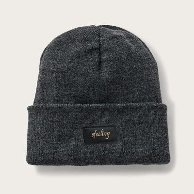 China JOINT Bulk Wholesale Custom Knit Mens Winter Hat Ribbed Beanie for sale