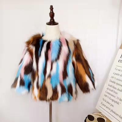 China 2021 Winter Children's Fashion Children's Cute Winter Coat Windproof Faux Fur Coat for sale