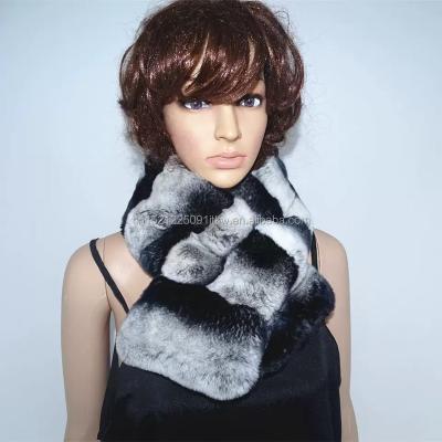 China Wholesale Fashion.Elegant Fashion Rex Chinchilla Fur Scarf Fashion Fur Scarf for sale