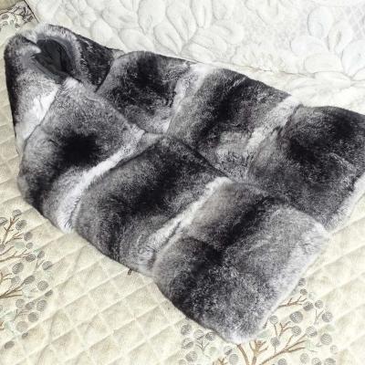 China Soft Hand Feeling 2021 New Fashion Fur Scarf Rex Chinchilla Fur Scarf for sale