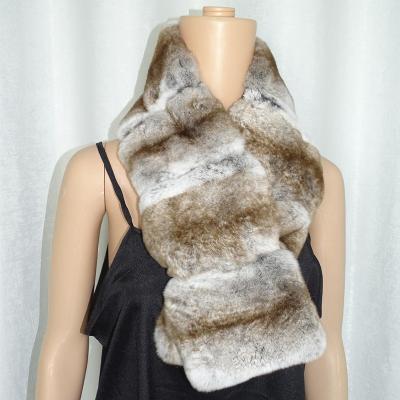 China 2021 Soft Hand Feeling Russia Fashion Fur Scarf Rex Chinchilla Fur Scarf for sale