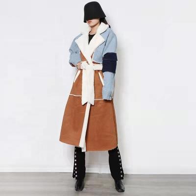 China Breathable Popular USA Lattice Coat Women Outside Street Style Winter Coat Wool Fabric Warm Woven Coat for sale