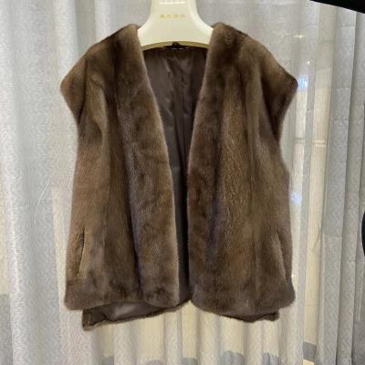 China Sustainable High Quality Women Denmark Mink Fur Vest Winter Imported Mink Skin Vest for sale